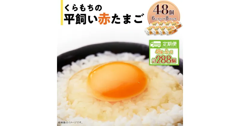 【ふるさと納税】くらもちの農場から平飼いたまご 赤玉子 新鮮 赤玉 定期便 高級 平飼い 健康 飼育 国産 鶏 鳥 鶏卵 卵 タマゴ お菓子 朝食 生卵 卵かけごはん TKG 456 たまご 48個 8パック 定期便 6カ月 計288個 小分け 新鮮 赤 玉子 卵 タマゴ くらもちの農場 平飼い