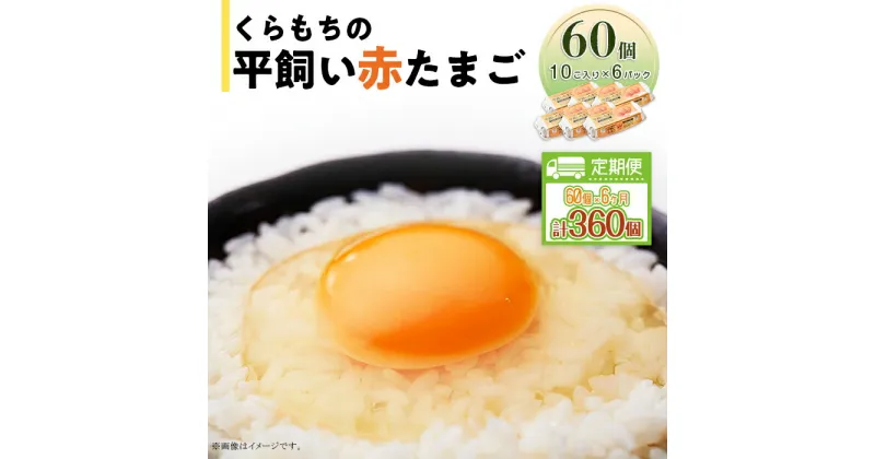 【ふるさと納税】くらもちの農場から平飼いたまご 赤玉子 新鮮 赤玉 定期便 高級 平飼い 健康 飼育 国産 鶏 鳥 鶏卵 卵 たまご タマゴ お菓子 朝食 生卵 卵かけごはん 459 たまご 60個 6パック 定期便 6カ月 計360個 小分け 新鮮 赤 玉子 卵 タマゴ くらもちの農場 平飼い