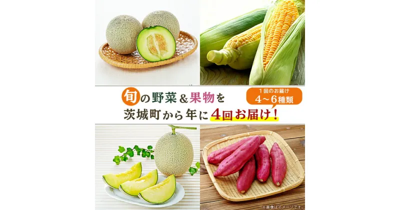 【ふるさと納税】野菜 フルーツ 定期便 4回 お楽しみ 野菜ボックス 162 定期便 果物 フルーツ 野菜 茨城町 旬 年に4回 お届け お楽しみ メロン サツマイモ とうもろこし 等