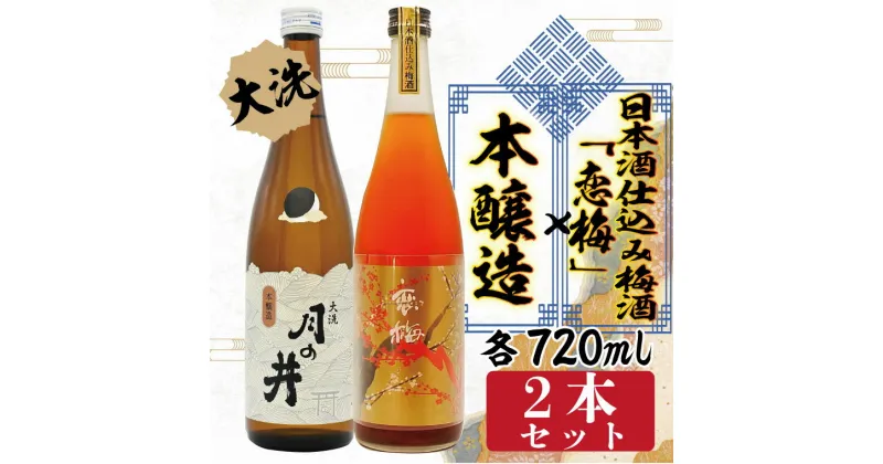 【ふるさと納税】本醸造 720ml 日本酒 仕込み 梅酒 恋梅 720ml 2本 セット 月の井 大洗 地酒 国産梅 日本酒 茨城