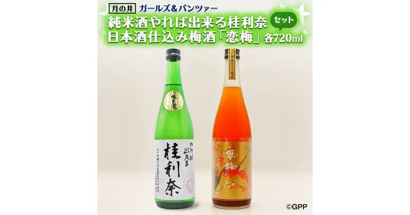 【ふるさと納税】純米酒 やれば出来る桂利奈 720ml 日本酒 仕込み 梅酒 恋梅 720ml ガルパン コラボ 2本 セット 国産梅 月の井 大洗 地酒 茨城