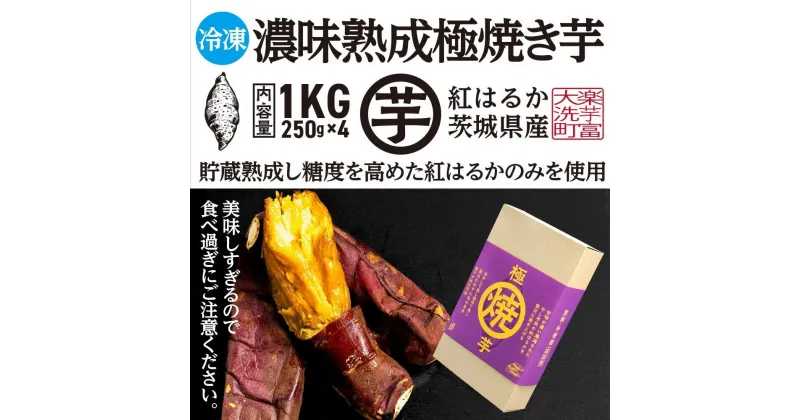 【ふるさと納税】濃味熟成 極焼き芋 1kg (250g×4p) 冷凍 真空パック 紅はるか 焼き芋 小分け 大洗産 茨城県産 国産 濃厚 熟成 やきいも 芋 茨城 べにはるか さつまいも お菓子 和菓子 スイーツ