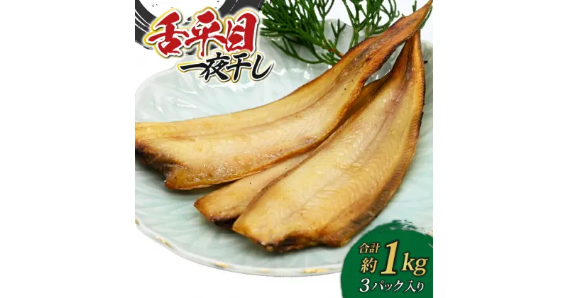 【ふるさと納税】舌平目 一夜干し 3パック ( 総重量 約1kg ) 干物 平目 ヒラメ 冷凍 産地直送 魚 おかず 大洗町