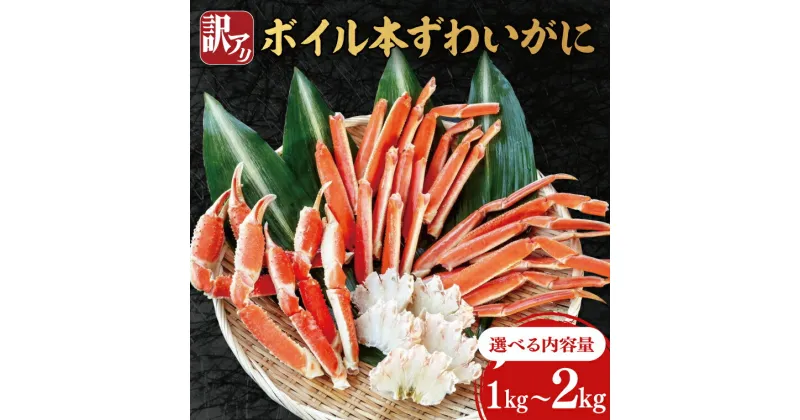 【ふるさと納税】【選べる容量】訳あり ボイル 本ずわいがに 総重量 1.2kg 2.4kg 内容量 1kg 2kg＜ 数量限定 ＞ ＜ 工場直送 ＞ 規格外 折れ 足 肩 訳アリ わけあり カジマ ずわい蟹 ズワイガニ カニ 蟹 カニ足 カニ脚 カニ肩 カニ爪 ずわい かに鍋 蟹鍋 焼き蟹 焼きガニ