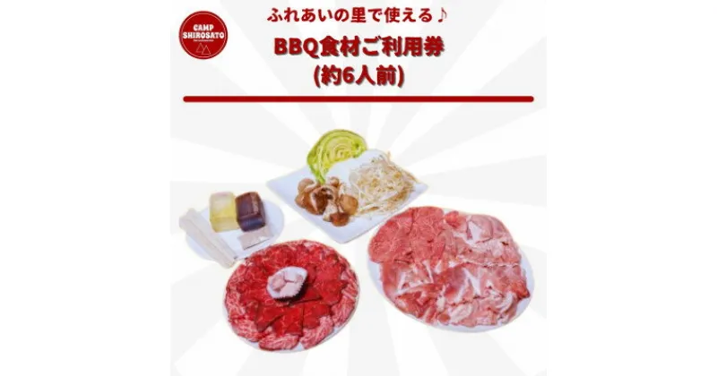 【ふるさと納税】食材を買いに行かずにOK♪　ふれあいBBQ食材セットご利用券(約6人前)【配送不可地域：離島】【1350236】