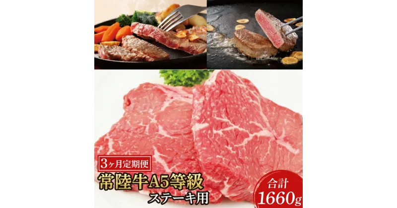 【ふるさと納税】【3ヶ月定期便】常陸牛A5等級　ステーキ用（ヒレ肉・ランプ肉・ロース肉）（AC019）