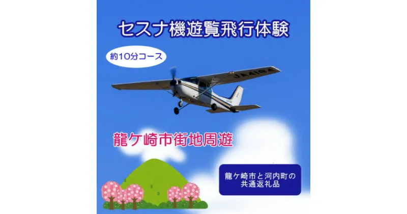 【ふるさと納税】【ペア】セスナ機遊覧飛行体験〈約10分コース〉(フライトB)　龍ケ崎市と河内町の共通返礼品【配送不可地域：離島・沖縄県】【1538686】