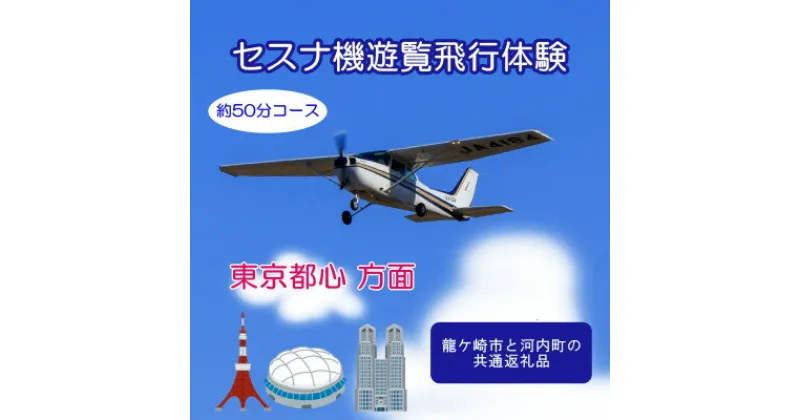 【ふるさと納税】【3名】セスナ機遊覧飛行体験〈約50分コース〉(フライトM)　龍ケ崎市と河内町の共通返礼品【配送不可地域：離島・沖縄県】【1538689】