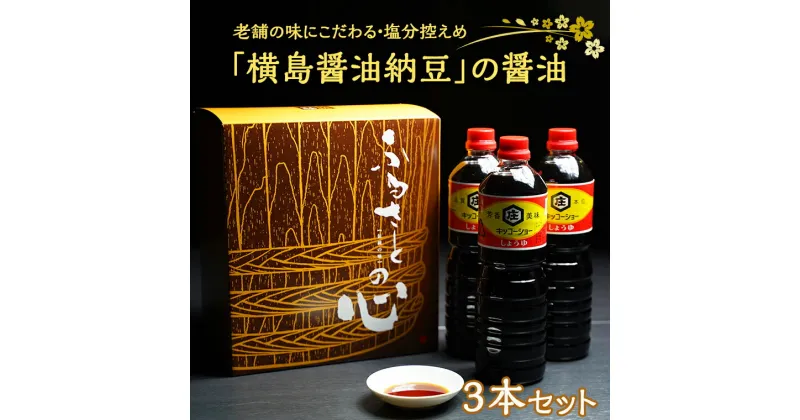 【ふるさと納税】老舗の味にこだわる「横島醤油納豆」の醤油　3本セット 調味料 ご当地 しょうゆ お取り寄せ