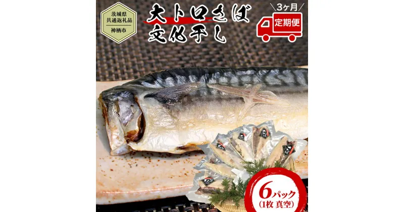 【ふるさと納税】【茨城県共通返礼品／神栖市】【3ヶ月定期便】 大トロ さば文化干し （1枚 真空 × 6パック ） さば サバ 干物 塩 文化干し 食欲の秋