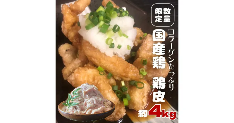 【ふるさと納税】 【 数量限定 】 コラーゲン たっぷり 国産鶏 鶏皮 約 4kg フードロス対策 SDGs とり皮 鳥皮 肉 冷凍