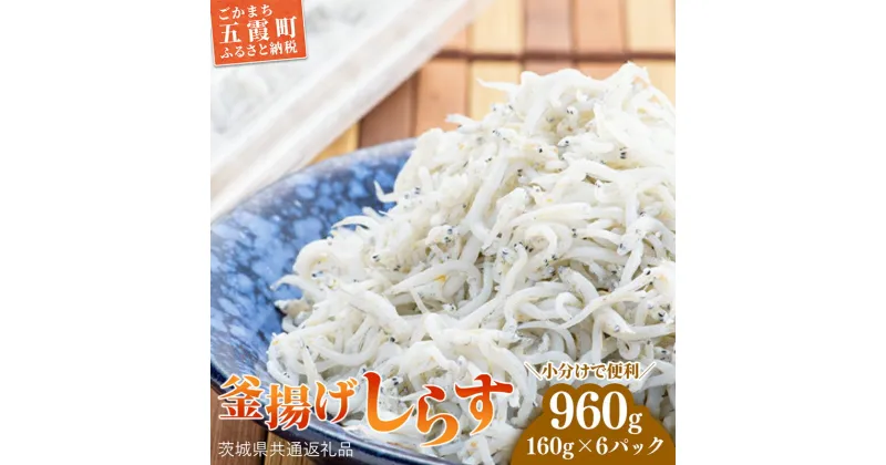 【ふるさと納税】釜揚げしらす 6パック ( 160g × 6パック ) 約 1キロ（茨城県共通返礼品・大洗町産） ／ しらす 釜揚げしらす 小分け 便利 とろける 食感 新鮮 冷凍 茨城県