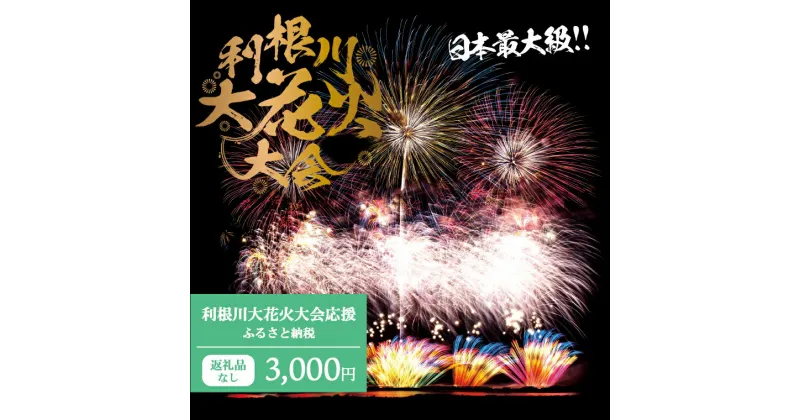 【ふるさと納税】【返礼品なし】利根川大花火大会応援ふるさと納税 (3000円分) 【茨城県境町】