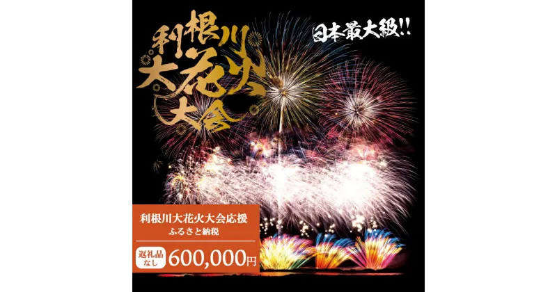 【ふるさと納税】【返礼品なし】利根川大花火大会応援ふるさと納税 (600000円分) 【茨城県境町】