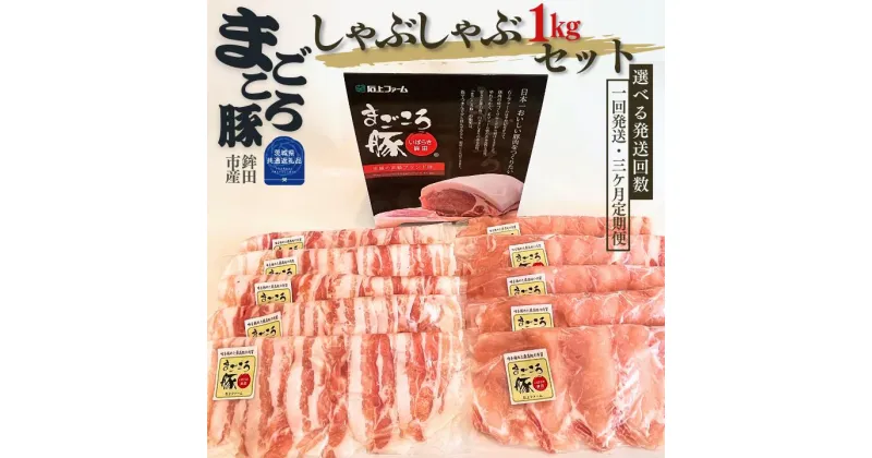 【ふるさと納税】まごころ豚　しゃぶしゃぶ用セット　1kg（ロース＆バラ） 選べる発送回数 （茨城県共通返礼品・鉾田市産）