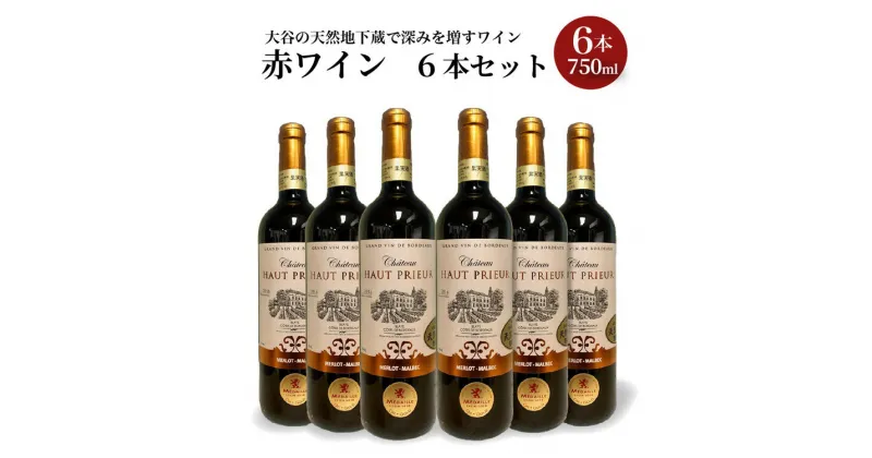 【ふるさと納税】大谷の天然地下蔵で深みを増すワイン 赤ワイン 6本セット【 赤ワイン お酒 ギフト 栃木県 宇都宮市 】※配送不可地域：離島