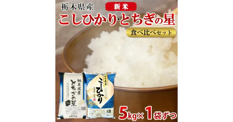 【ふるさと納税】【令和6年産・新米】栃木県こしひかり・とちぎの星食べ比べセット（精米・5kg×1袋ずつ）　※離島への配送不可