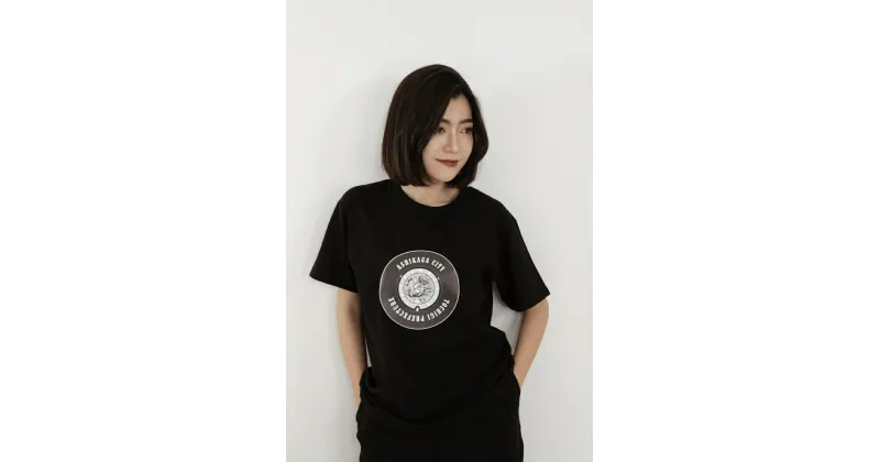 【ふるさと納税】足利市 マンホールTシャツ 黒 S【Tシャツ レディース メンズ 半袖 半袖Tシャツ シャツ マンホール クルーネック カジュアル 栃木県 足利市 】