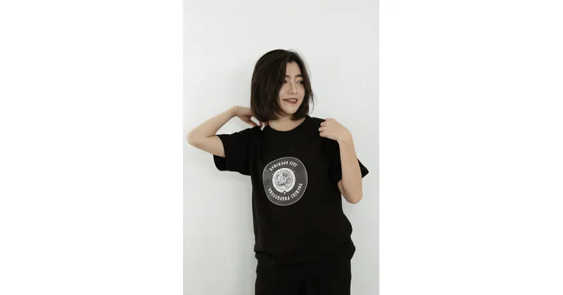 【ふるさと納税】足利市 マンホールTシャツ 黒 M【Tシャツ レディース メンズ 半袖 半袖Tシャツ シャツ マンホール クルーネック カジュアル 栃木県 足利市 】