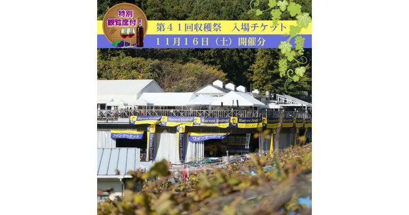 【ふるさと納税】特別観覧席付！　第41回収穫祭　入場チケット　11月16日(土)開催分【 ワイナリー 入場チケット 栃木県 足利市 】