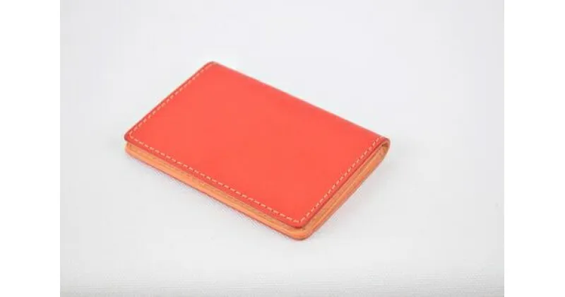 【ふるさと納税】【全7色】栃木レザーの名刺入れ 約30枚収納 ポケット3つ Card holder 01/レッド/minca　412