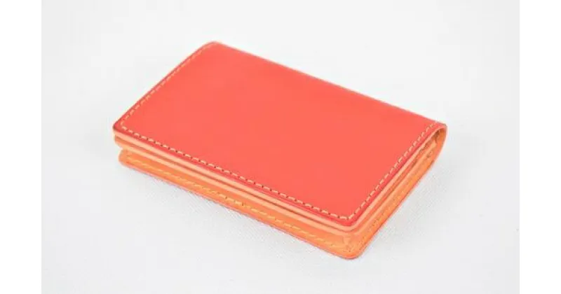 【ふるさと納税】【全7色】栃木レザーの名刺入れ 約50枚収納 ポケット4つ Card holder 02/レッド/minca　416