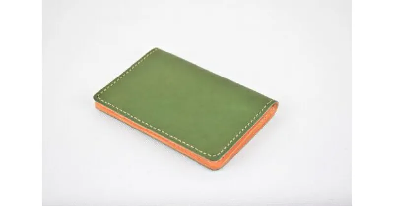 【ふるさと納税】【全7色】栃木レザーの名刺入れ 約30枚収納 ポケット3つ Card holder 01/オリーブ/minca　412