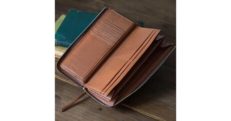 【ふるさと納税】【長財布】Zip long wallet　カラー：Red Brown