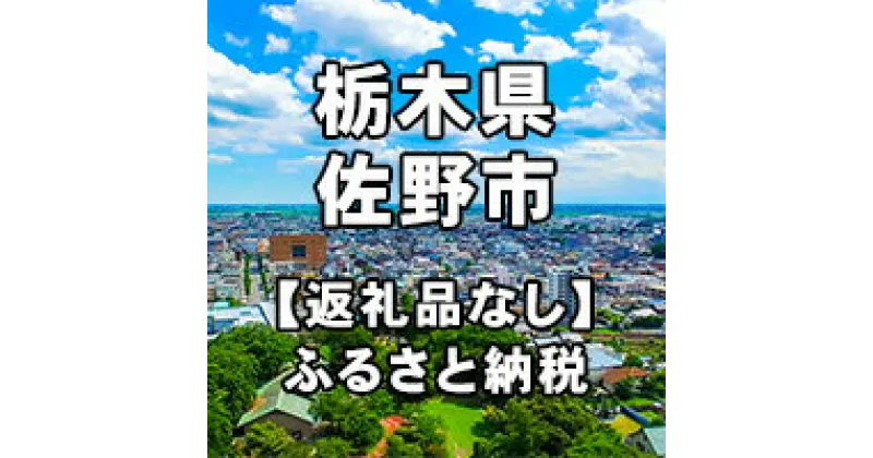 【ふるさと納税】栃木県佐野市への寄付（返礼品はありません）