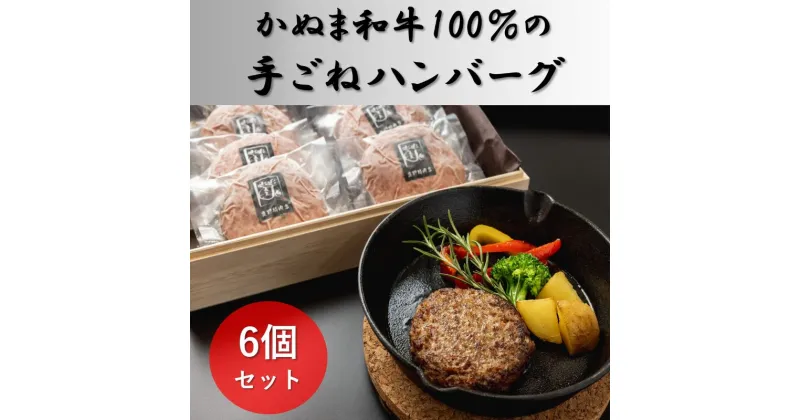 【ふるさと納税】かぬま 和牛 100％の 手ごねハンバーグ 6個セット ハンバーグ 鹿沼　鹿沼市