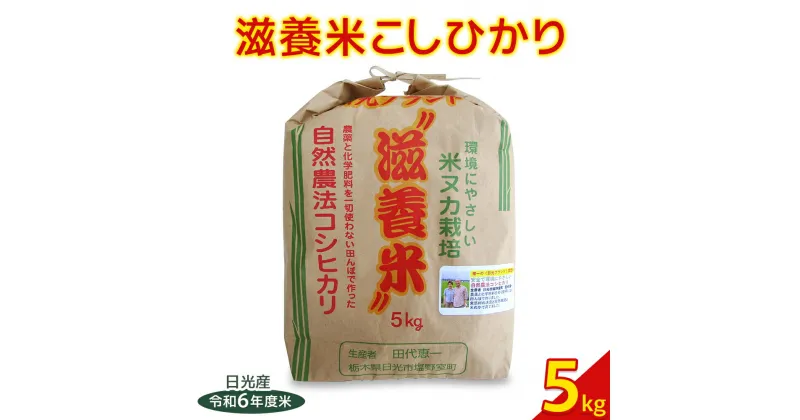 【ふるさと納税】日光産【滋養米こしひかり】5kg｜令和6年度米 特別栽培米 減農薬 無化学肥料栽培 コシヒカリ 日光ブランド 精米 お米 ごはん 国産 産地直送 [0378]