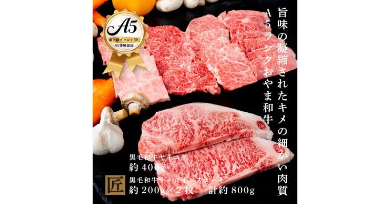 【ふるさと納税】おやま和牛 A5 極 「サーロイン約200g×2枚」 と 「焼肉約400g」【配送不可地域：離島】【1096956】