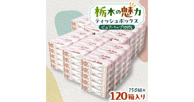 【ふるさと納税】【120箱入り】大満足パック栃木の魅力ティッシュボックス150w×120箱※配送不可地域:離島・沖縄【配送不可地域：離島・沖縄県】【1454537】