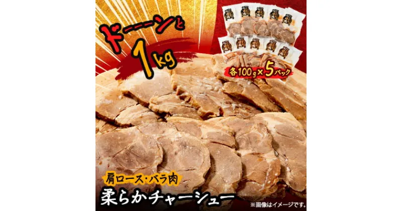 【ふるさと納税】ドーーーンと1kg　柔らかチャーシュー　肩ロース・バラ肉(各100g×5パック)【配送不可地域：離島】【1485686】