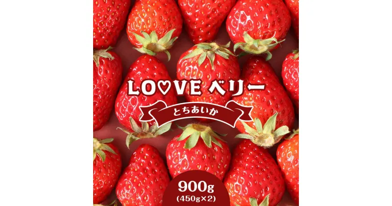 【ふるさと納税】 LOVE ベリー とちあいか いちご 900g (450g × 2) | 1月 2月 3月 発送 苺 イチゴ ストロベリー 大きい 大粒 特大 旬 高級 産地直送 新鮮 果汁 甘い あまい 大容量 人気 高評価 減農薬 有機肥料 栃木県 真岡市 送料無料