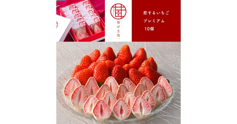 【ふるさと納税】苺が主役。 恋するいちごプレミアム 10個 ｜ いちご お菓子 チョコレート 特産品 栃木県 真岡市 苺 チョコ おかし おやつ お土産 特産品 ストロベリー チョコ スイーツ 送料無料 フリーズドライ お菓子 洋菓子 人気 かわいい オシャレ