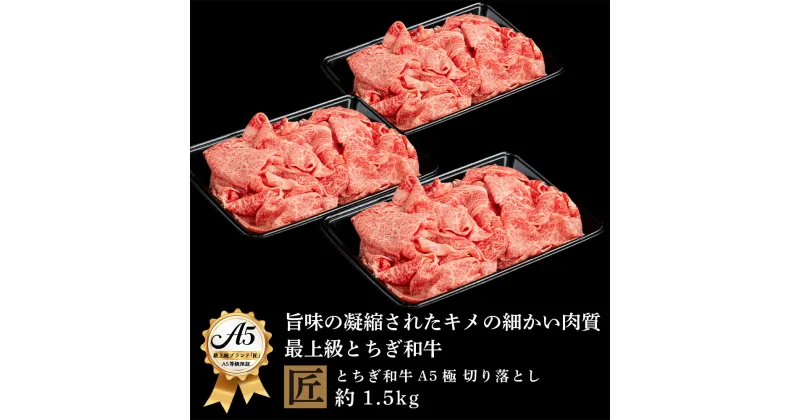 【ふるさと納税】とちぎ和牛 A5 切り落とし 約 1.5kg ｜ 国産 和牛 牛 肉 生産者 認定 銘柄 A5 旨味 うまみ きめ細かい 品質 柔らかく 芸術品 特産品 栃木県 真岡市 送料無料 栃木県共通返礼品