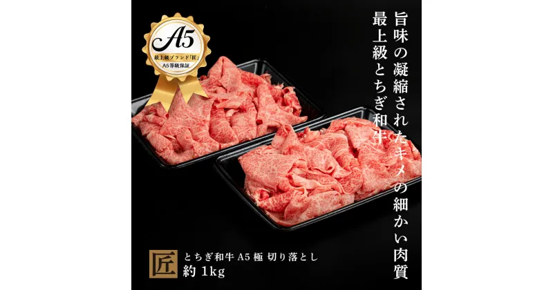 【ふるさと納税】とちぎ和牛 A5 切り落とし 約 1kg ｜ 国産 和牛 牛 肉 生産者 認定 銘柄 A5 旨味 うまみ きめ細かい 品質 柔らかく 芸術品 特産品 栃木県 真岡市 送料無料 栃木県共通返礼品