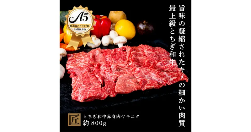 【ふるさと納税】とちぎ和牛 A5 赤身 焼き肉用 約 800g ｜ 国産 和牛 牛 肉 生産者 認定 銘柄 A5 旨味 うまみ きめ細かい 品質 柔らかく 芸術品 特産品 栃木県 真岡市 送料無料 栃木県共通返礼品