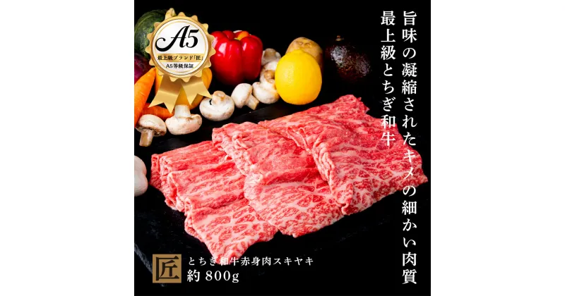 【ふるさと納税】とちぎ和牛 A5 赤身 すき焼き しゃぶしゃぶ用 約 800g ｜ 国産 和牛 牛 肉 生産者 認定 銘柄 A5 旨味 うまみ きめ細かい 品質 柔らかく 芸術品 特産品 栃木県 真岡市 送料無料 栃木県共通返礼品