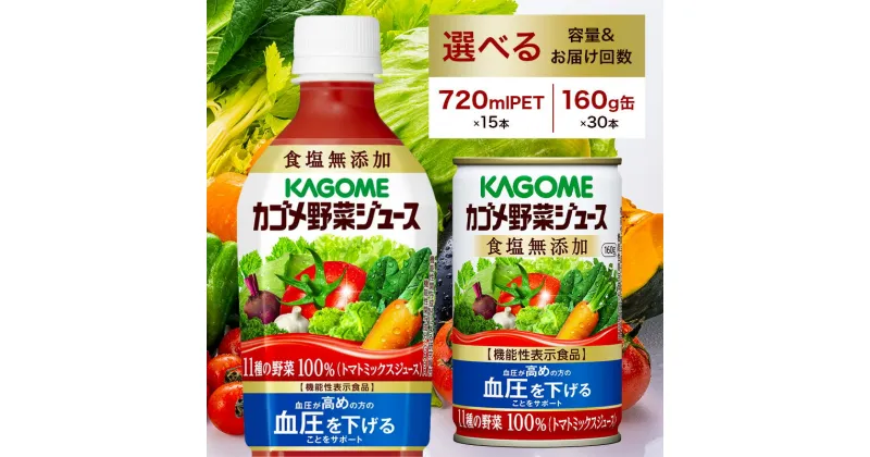 【ふるさと納税】 【選べる容量 回数】 カゴメ 野菜ジュース 食塩 無添加 栃木県 那須塩原市 飲料 ドリンク 野菜 ジュース ペットボトル 缶 11種 GABA リコピン トマト にんじん 定期便 お取り寄せ 送料無料